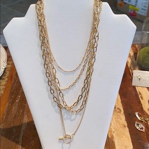 Gold layered necklace- NWOT